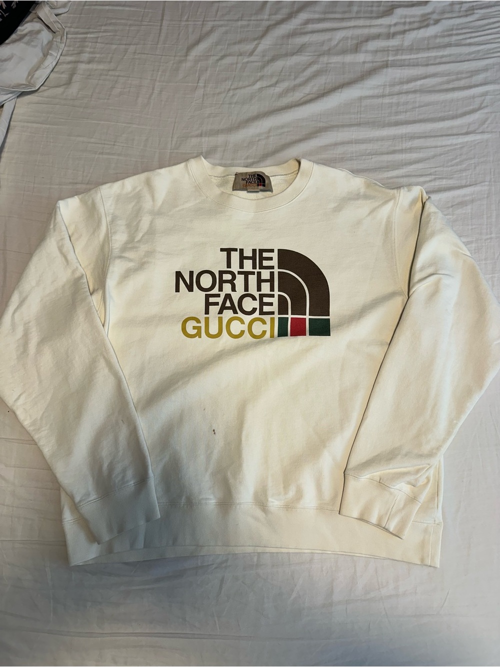 The North Face x Gucci Cream Logo Crewneck Sweatshirt